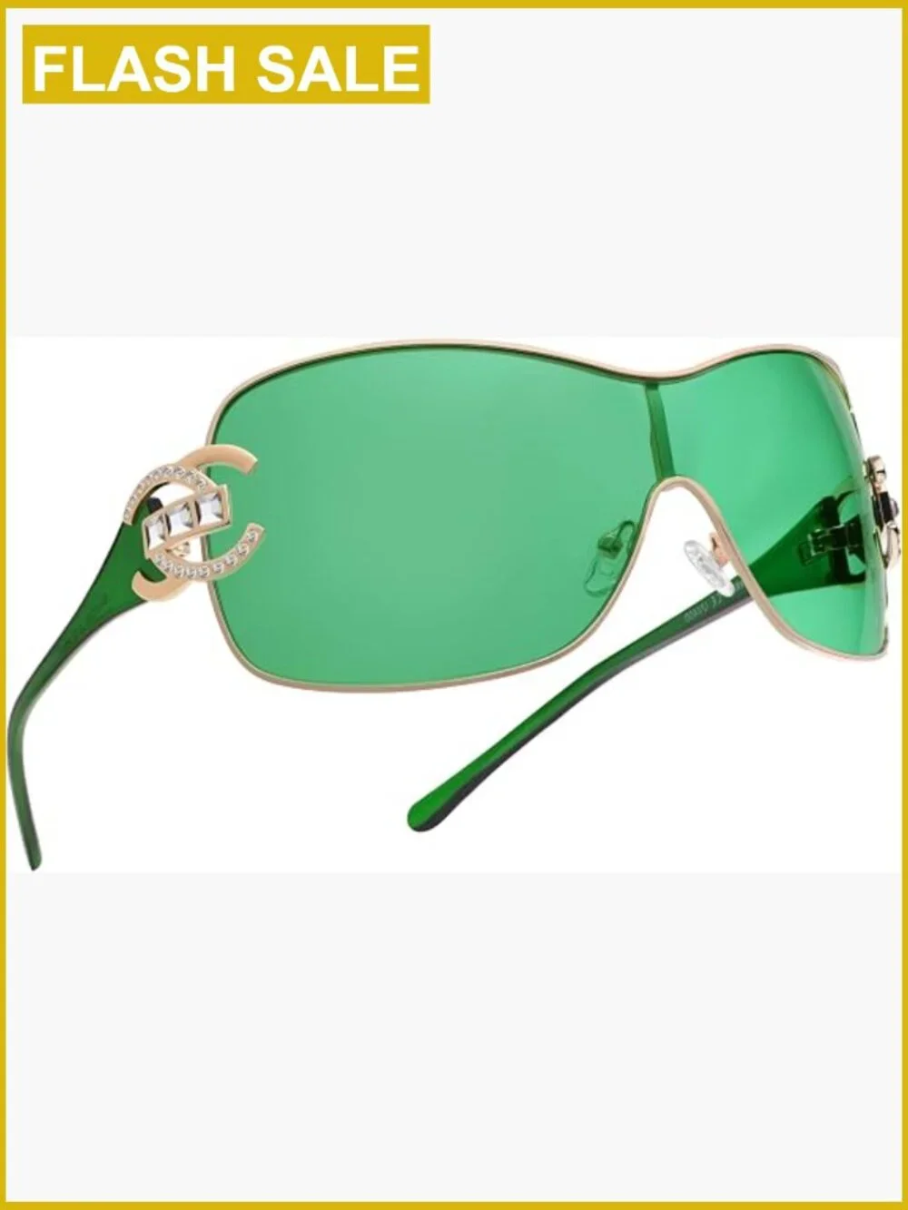 Wrap Around Y2K Oversized Shield Sunglasses with UV400 Protection